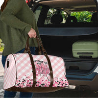 In October We Wear Pink Travel Bag Pink Pretty Bow Pastel Gingham - Wonder Print Shop