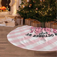 In October We Wear Pink Tree Skirt Pink Pretty Bow Pastel Gingham - Wonder Print Shop
