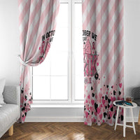 In October We Wear Pink Window Curtain Pink Pretty Bow Pastel Gingham - Wonder Print Shop