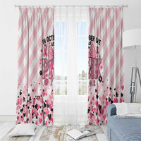 In October We Wear Pink Window Curtain Pink Pretty Bow Pastel Gingham - Wonder Print Shop