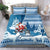 Custom Louisiana Christmas Bedding Set Santa Claus Riding Motorcycle With Pelican - Wonder Print Shop
