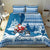 Custom Louisiana Christmas Bedding Set Santa Claus Riding Motorcycle With Pelican - Wonder Print Shop