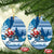 Louisiana Christmas Ceramic Ornament Santa Claus Riding Motorcycle With Pelican - Wonder Print Shop