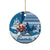 Louisiana Christmas Ceramic Ornament Santa Claus Riding Motorcycle With Pelican - Wonder Print Shop