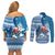 Custom Louisiana Christmas Couples Matching Off Shoulder Short Dress and Long Sleeve Button Shirt Santa Claus Riding Motorcycle With Pelican - Wonder Print Shop