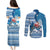 Custom Louisiana Christmas Couples Matching Puletasi Dress and Long Sleeve Button Shirt Santa Claus Riding Motorcycle With Pelican - Wonder Print Shop
