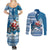 Custom Louisiana Christmas Couples Matching Summer Maxi Dress and Long Sleeve Button Shirt Santa Claus Riding Motorcycle With Pelican - Wonder Print Shop