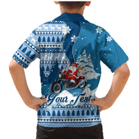 Custom Louisiana Christmas Family Matching Mermaid Dress and Hawaiian Shirt Santa Claus Riding Motorcycle With Pelican - Wonder Print Shop