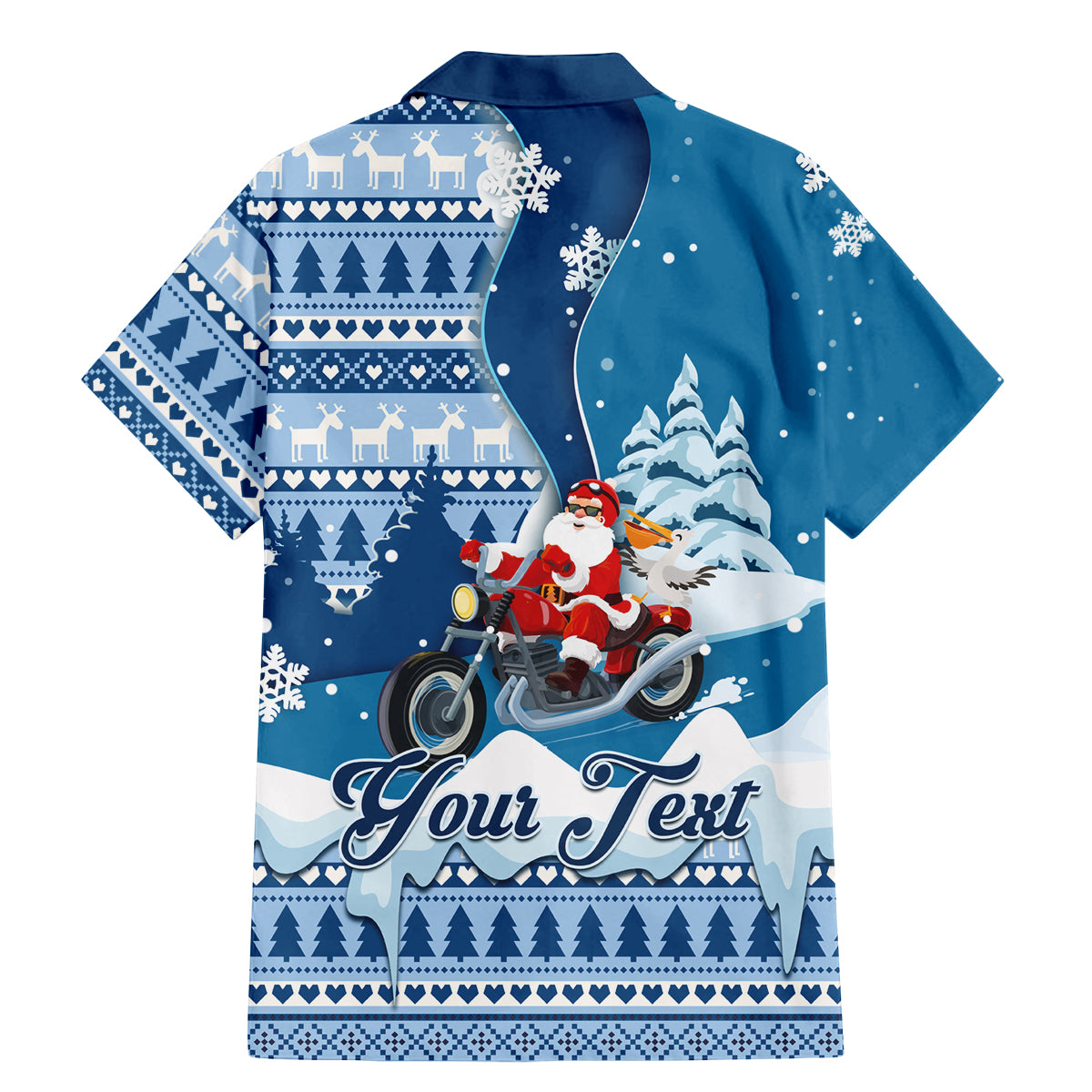 Custom Louisiana Christmas Family Matching Mermaid Dress and Hawaiian Shirt Santa Claus Riding Motorcycle With Pelican - Wonder Print Shop