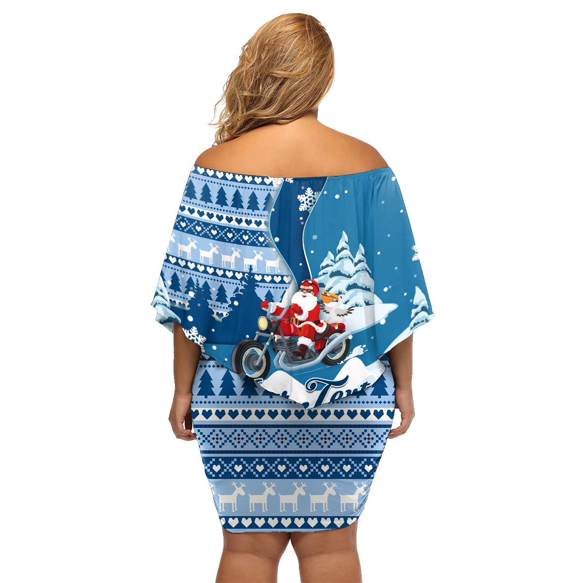 Custom Louisiana Christmas Family Matching Off Shoulder Short Dress and Hawaiian Shirt Santa Claus Riding Motorcycle With Pelican - Wonder Print Shop