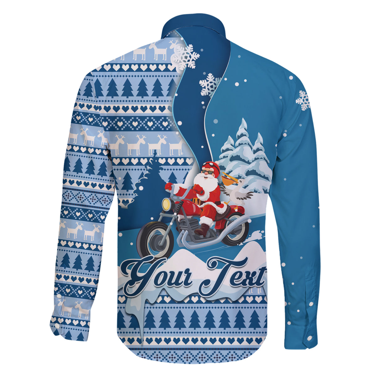 Custom Louisiana Christmas Family Matching Short Sleeve Bodycon Dress and Hawaiian Shirt Santa Claus Riding Motorcycle With Pelican - Wonder Print Shop