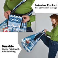 Custom Louisiana Christmas Grocery Bag Santa Claus Riding Motorcycle With Pelican