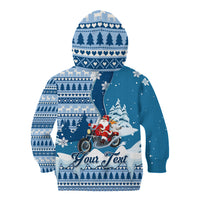 Custom Louisiana Christmas Kid Hoodie Santa Claus Riding Motorcycle With Pelican - Wonder Print Shop