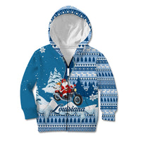 Custom Louisiana Christmas Kid Hoodie Santa Claus Riding Motorcycle With Pelican - Wonder Print Shop