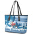 Custom Louisiana Christmas Leather Tote Bag Santa Claus Riding Motorcycle With Pelican - Wonder Print Shop