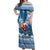 Custom Louisiana Christmas Off Shoulder Maxi Dress Santa Claus Riding Motorcycle With Pelican - Wonder Print Shop