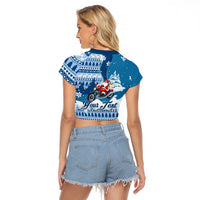 Custom Louisiana Christmas Raglan Cropped T Shirt Santa Claus Riding Motorcycle With Pelican - Wonder Print Shop