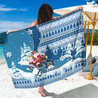 Custom Louisiana Christmas Sarong Santa Claus Riding Motorcycle With Pelican - Wonder Print Shop