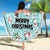 Custom Cat Christmas Beach Blanket Cat With Snowman In Winter Scene - Wonder Print Shop