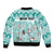 Custom Cat Christmas Bomber Jacket Cat With Snowman In Winter Scene - Wonder Print Shop