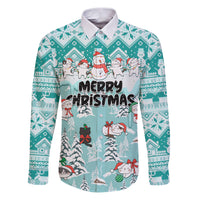 Custom Cat Christmas Family Matching Puletasi Dress and Hawaiian Shirt Cat With Snowman In Winter Scene - Wonder Print Shop