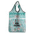 Custom Cat Christmas Grocery Bag Cat With Snowman In Winter Scene