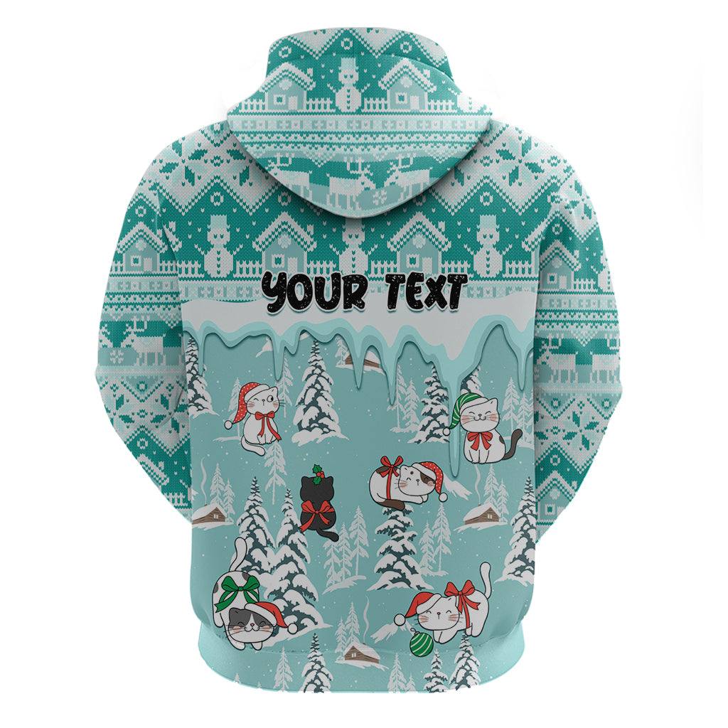 Custom Cat Christmas Hoodie Cat With Snowman In Winter Scene - Wonder Print Shop