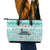 Custom Cat Christmas Leather Tote Bag Cat With Snowman In Winter Scene - Wonder Print Shop