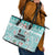 Custom Cat Christmas Leather Tote Bag Cat With Snowman In Winter Scene - Wonder Print Shop