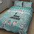 Custom Cat Christmas Quilt Bed Set Cat With Snowman In Winter Scene - Wonder Print Shop