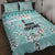 Custom Cat Christmas Quilt Bed Set Cat With Snowman In Winter Scene - Wonder Print Shop