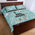 Custom Cat Christmas Quilt Bed Set Cat With Snowman In Winter Scene - Wonder Print Shop