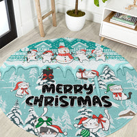 custom-cat-christmas-round-carpet-cat-with-snowman-in-winter-scene