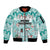 Custom Cat Christmas Sleeve Zip Bomber Jacket Cat With Snowman In Winter Scene - Wonder Print Shop