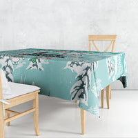 Custom Cat Christmas Tablecloth Cat With Snowman In Winter Scene - Wonder Print Shop