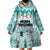 Custom Cat Christmas Wearable Blanket Hoodie Cat With Snowman In Winter Scene - Wonder Print Shop