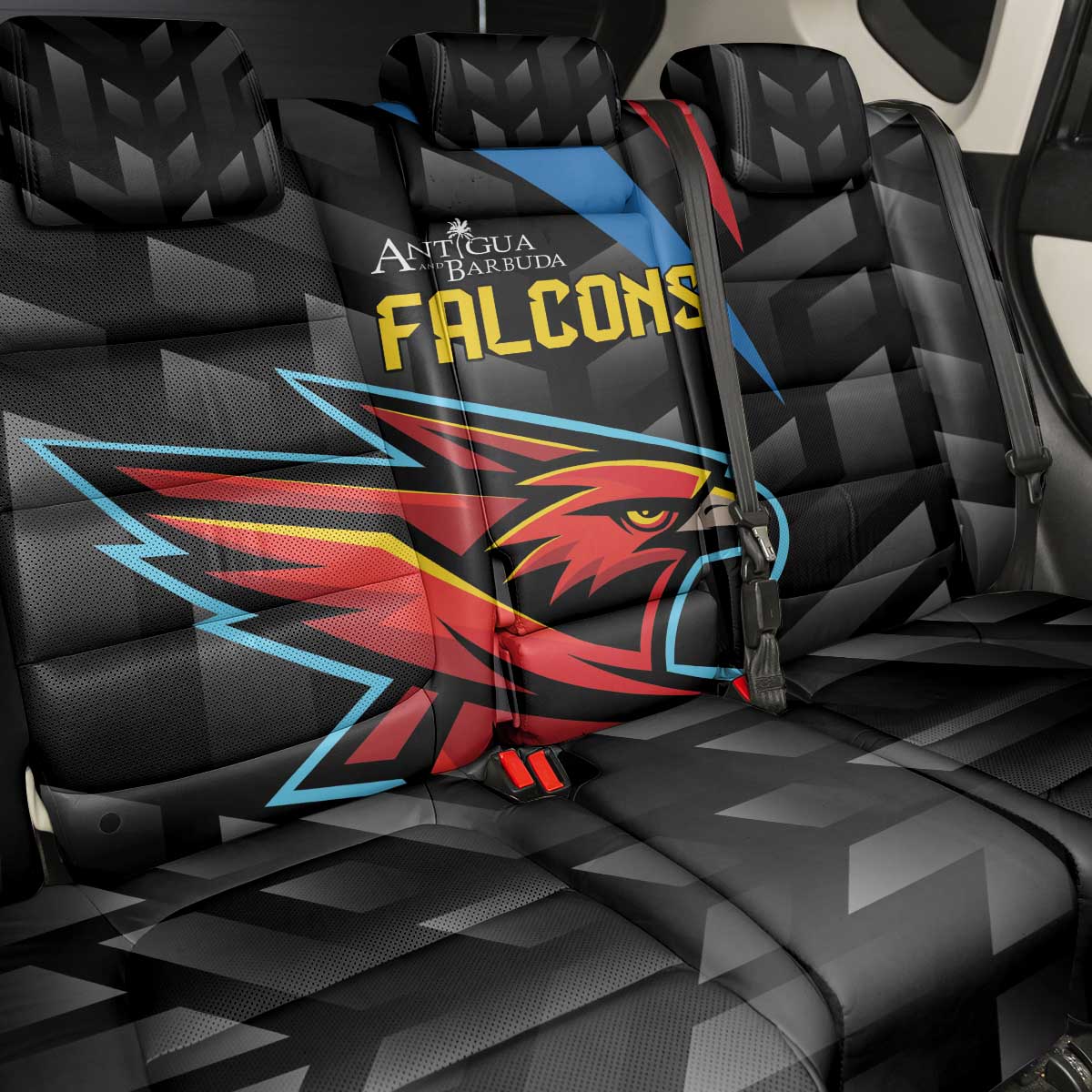 Antigua and Barbuda Cricket Back Car Seat Cover Falcons Flying High - Wonder Print Shop