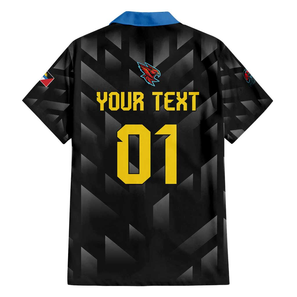 Custom Antigua and Barbuda Cricket Family Matching Long Sleeve Bodycon Dress and Hawaiian Shirt Falcons Flying High - Wonder Print Shop