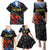Custom Antigua and Barbuda Cricket Family Matching Puletasi and Hawaiian Shirt Falcons Flying High - Wonder Print Shop