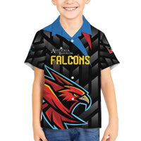 Custom Antigua and Barbuda Cricket Family Matching Puletasi and Hawaiian Shirt Falcons Flying High - Wonder Print Shop