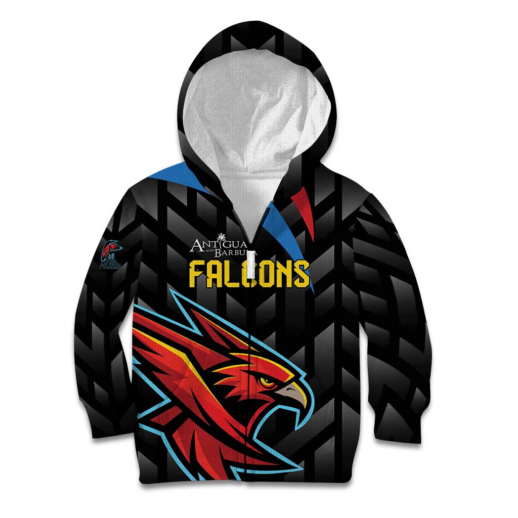 Custom Antigua and Barbuda Cricket Kid Hoodie Falcons Flying High - Wonder Print Shop