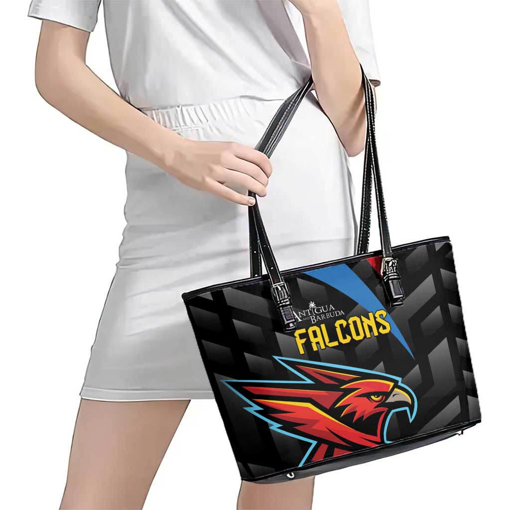 Antigua and Barbuda Cricket Leather Tote Bag Falcons Flying High - Wonder Print Shop