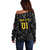 Custom Antigua and Barbuda Cricket Off Shoulder Sweater Falcons Flying High - Wonder Print Shop
