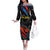 Custom Antigua and Barbuda Cricket Off The Shoulder Long Sleeve Dress Falcons Flying High - Wonder Print Shop