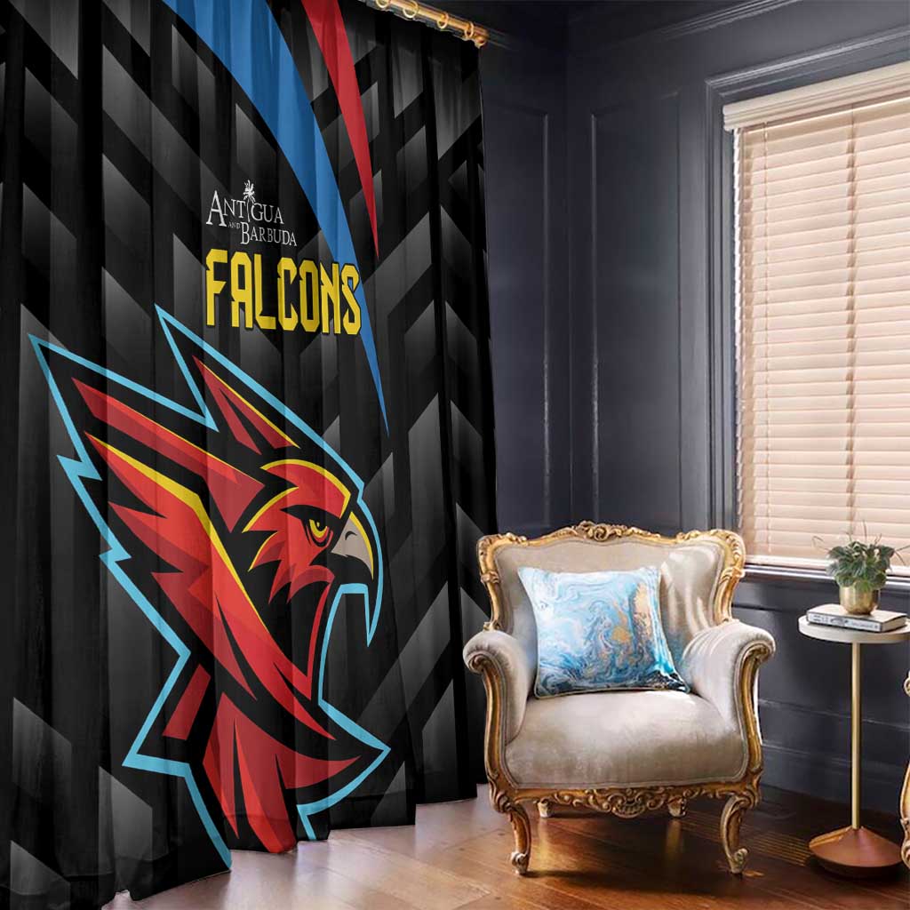 Antigua and Barbuda Cricket Window Curtain Falcons Flying High - Wonder Print Shop