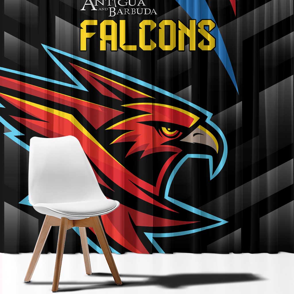 Antigua and Barbuda Cricket Window Curtain Falcons Flying High - Wonder Print Shop