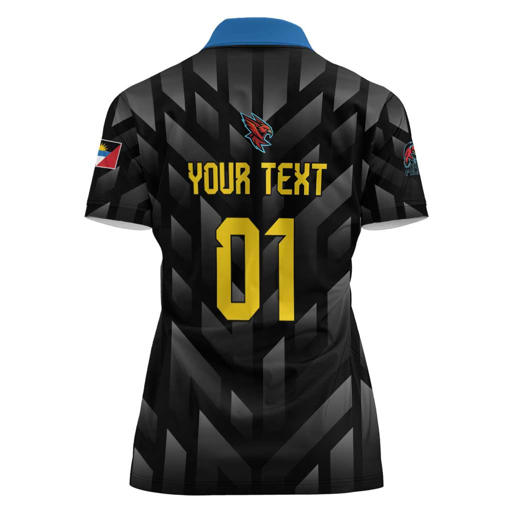 Custom Antigua and Barbuda Cricket Women Polo Shirt Falcons Flying High - Wonder Print Shop