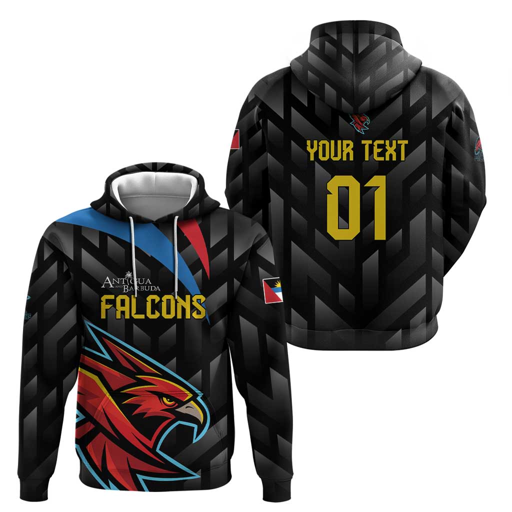 Custom Antigua and Barbuda Cricket Zip Hoodie Falcons Flying High - Wonder Print Shop