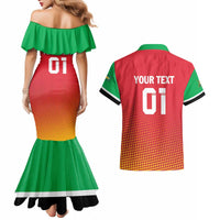 Custom Guyana Cricket Amazon Warriors Couples Matching Mermaid Dress and Hawaiian Shirt All The Way Champions - Wonder Print Shop