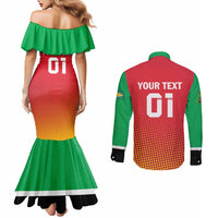 Custom Guyana Cricket Amazon Warriors Couples Matching Mermaid Dress and Long Sleeve Button Shirt All The Way Champions